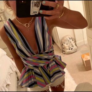 Caroline Constas peplum Top